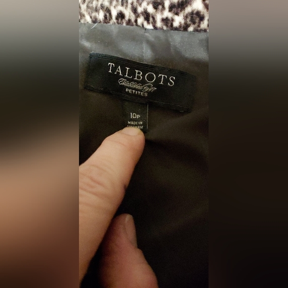 Talbots Petites 10p Jacket Coat Leopard Print Outerwear Woman Peacoat Bu… - Picture 5 of 5